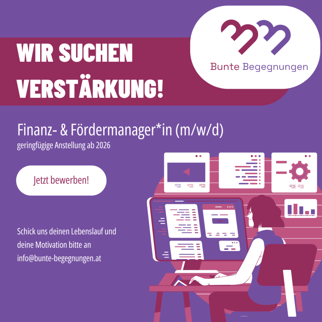 bewirb dich jetzt als Finanz- und Fördermanager*in bei den Bunten Begegnungen